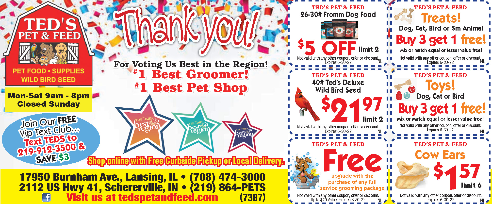 Online Coupons Ted’s Pet & Feed Store Lansing, IL